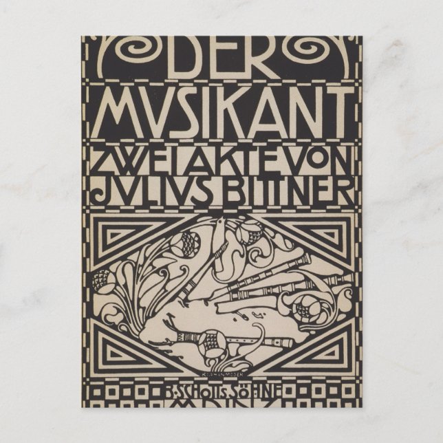 Koloman Moser- Envelope for the score to the opera Postcard (Front)