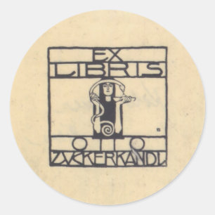 Koloman Moser- Exlibris for Otto Zuckerkandl Classic Round Sticker