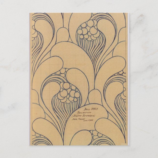 Koloman Moser- Fabric design with floral Postcard (Front)
