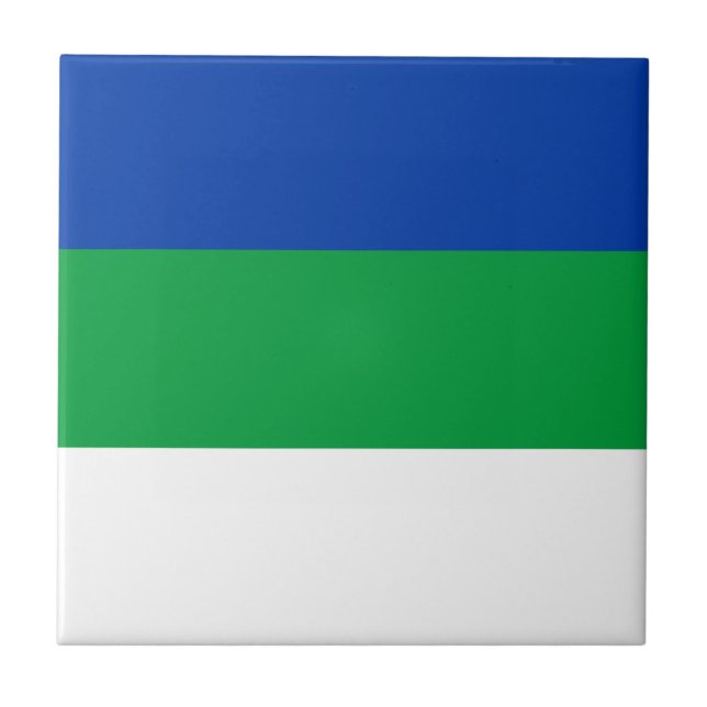 Komi Republic Flag Ceramic Tile (Front)