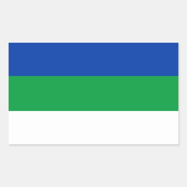 Komi Republic Flag Rectangular Sticker (Front)