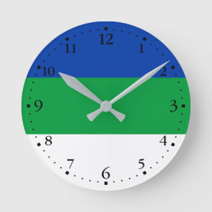 Komi Republic Flag Round Clock