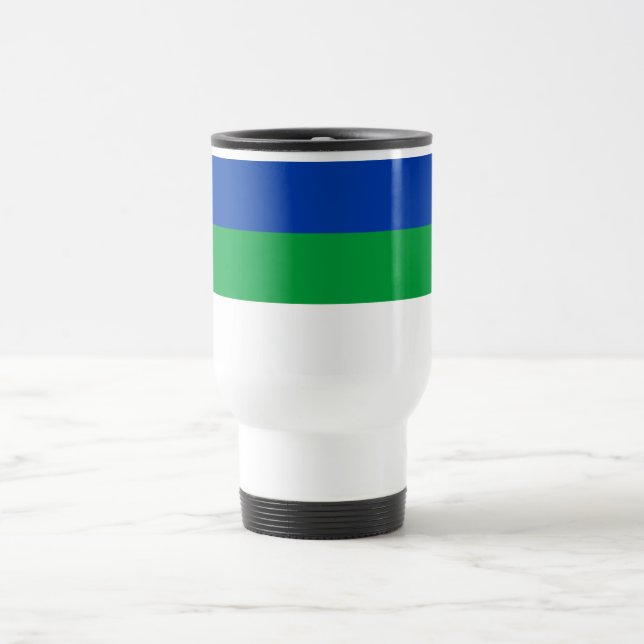 Komi Republic Flag Travel Mug (Center)