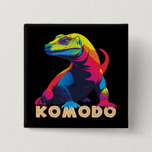 Komodo Dragon 15 Cm Square Badge