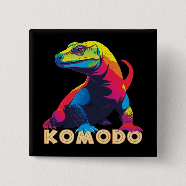 Komodo Dragon 15 Cm Square Badge (Front)