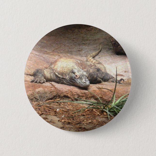 Komodo Dragon 6 Cm Round Badge (Front)