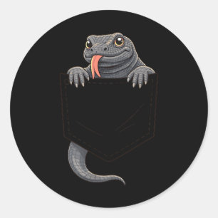 Komodo Dragon Costume Reptile Lizard Halloween Men Classic Round Sticker