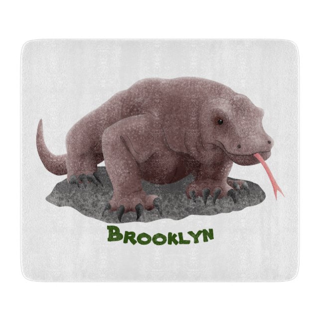 Komodo dragon illustration cutting board (Front)