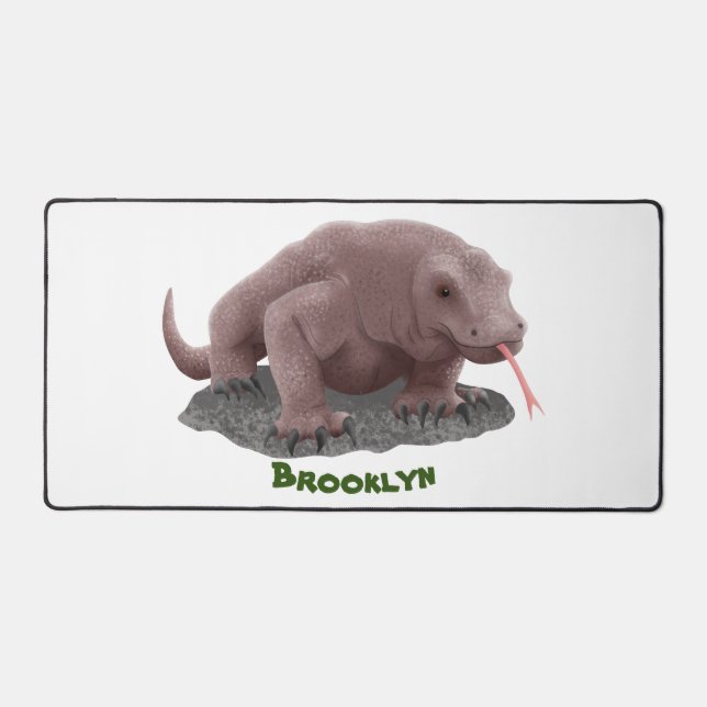 Komodo dragon illustration desk mat (Front)