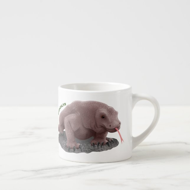 Komodo dragon illustration espresso cup (Right)
