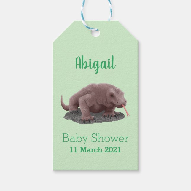 Komodo dragon illustration gift tags (Front)