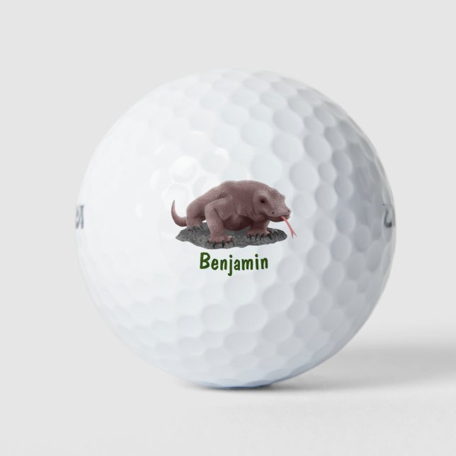 Komodo dragon illustration golf balls (Front)