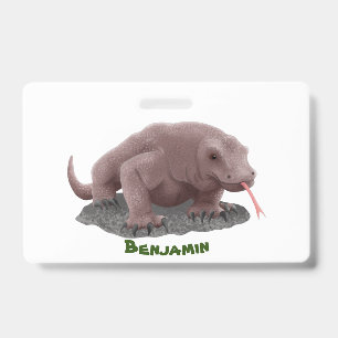 Komodo dragon illustration ID badge