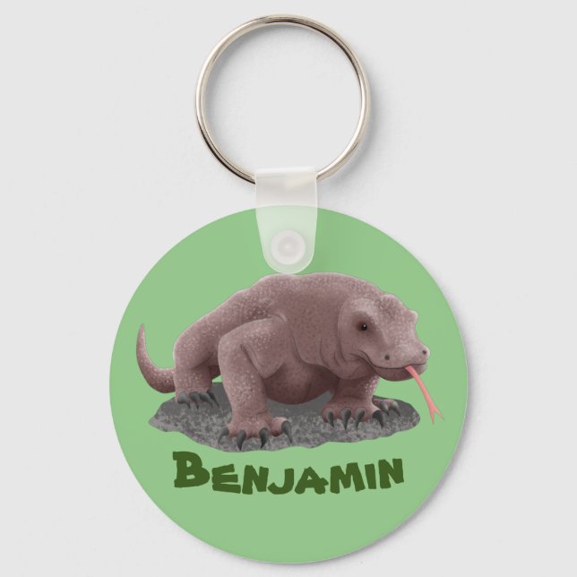 Komodo dragon illustration key ring (Front)