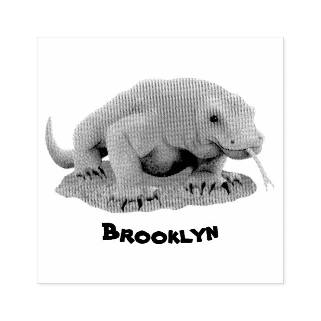 Komodo dragon illustration rubber stamp (Imprint)