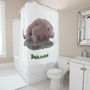 Komodo dragon illustration shower curtain