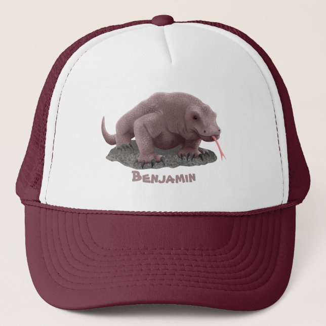 Komodo dragon illustration trucker hat (Front)