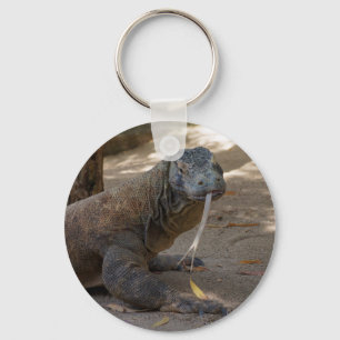 Komodo Dragon Licking Key Ring