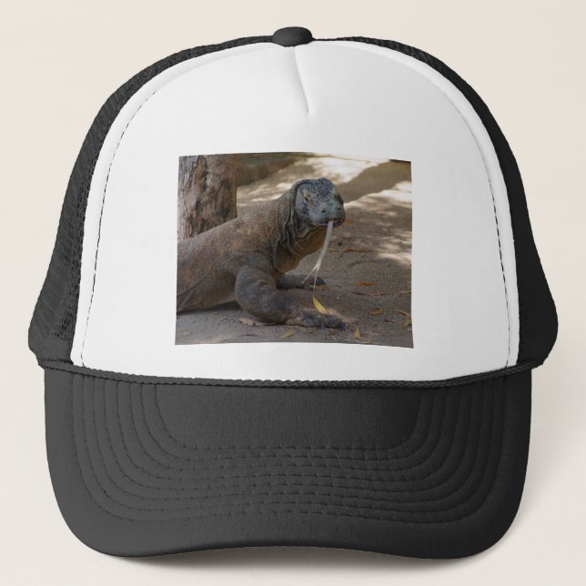 Komodo Dragon Licking Trucker Hat (Front)