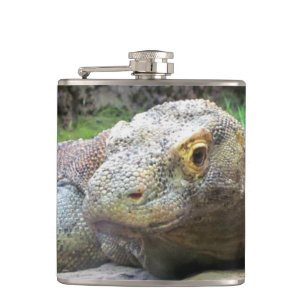 Komodo Dragon On The Rocks Hip Flask
