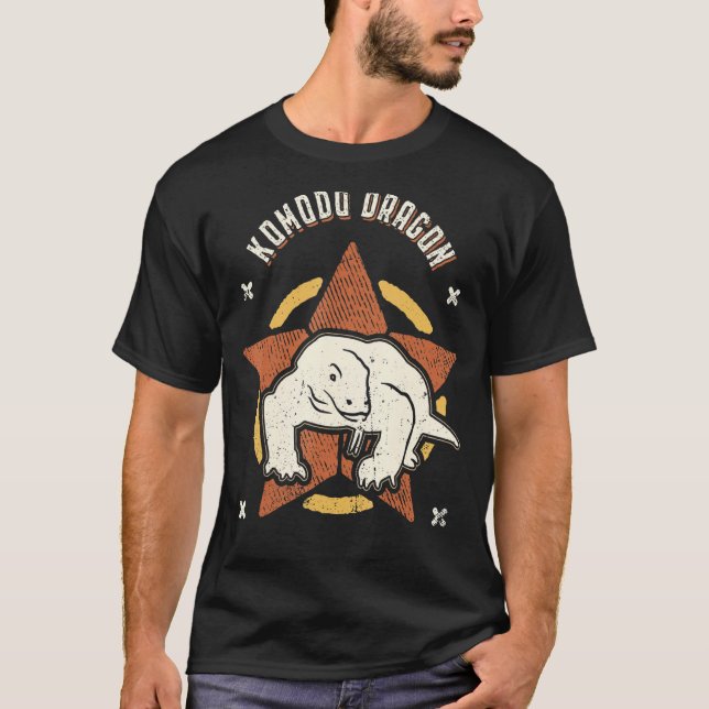 Komodo Dragon Vintage Retro Classic Animal T-Shirt (Front)