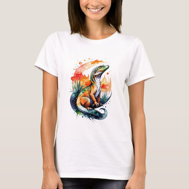 Komodo Dragon Watercolor T-Shirt (Front)