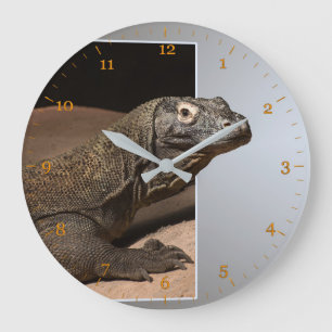 Komodo Island monitor dragon out of frame Large Clock