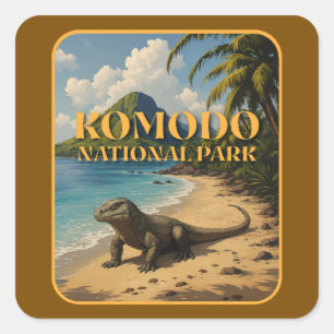 Komodo National Park Indonesia Square Sticker