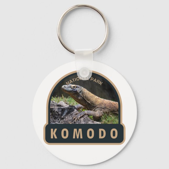 Komodo National Park Indonesia Vintage Key Ring (Front)