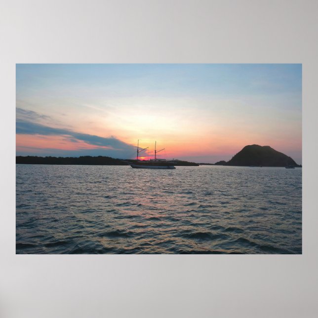 Komodo Ship and Sunset Poster (Front)