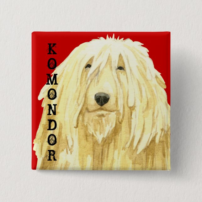 Komondor Colour Block 15 Cm Square Badge (Front)