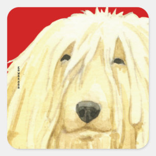 Komondor Colour Block Square Sticker