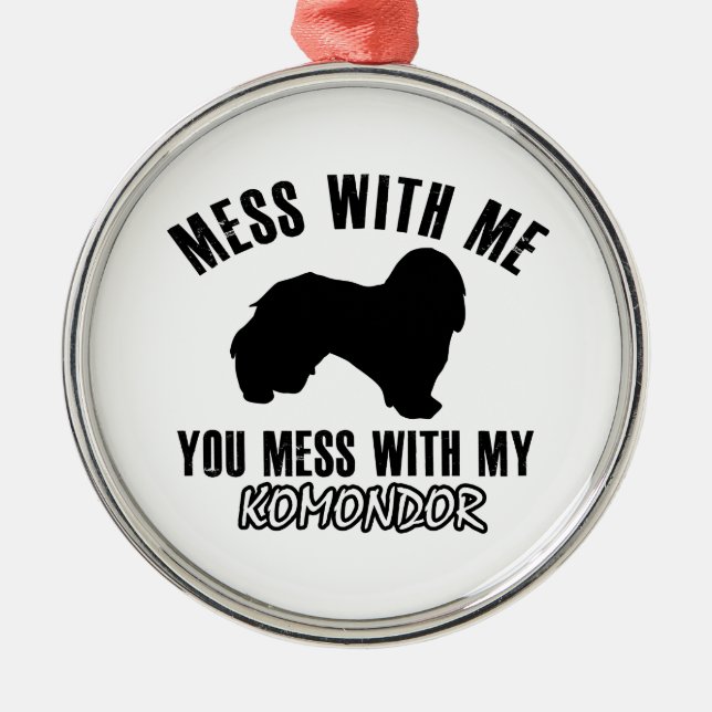 komondor designs metal ornament (Front)