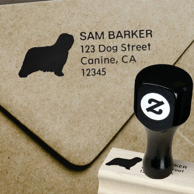 Komondor Dog Breed Silhouette Return Address Rubber Stamp (Creator Uploaded)
