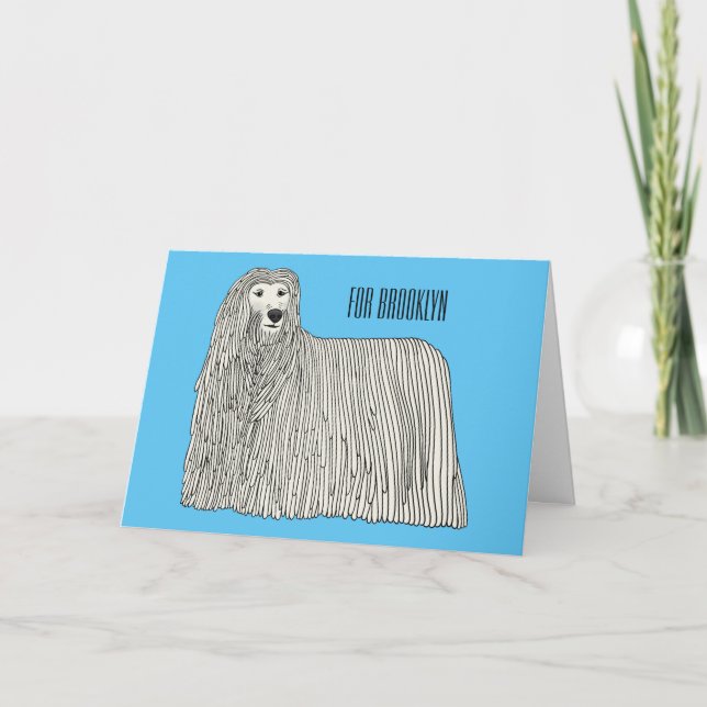 Komondor dog cartoon illustration  card (Front)