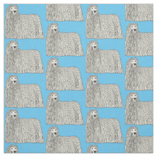 Komondor dog cartoon illustration fabric