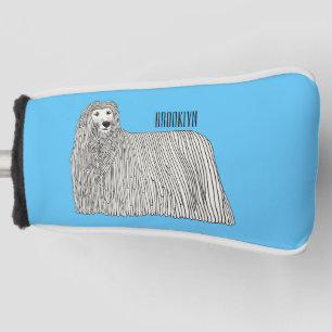 Komondor dog cartoon illustration  golf head cover