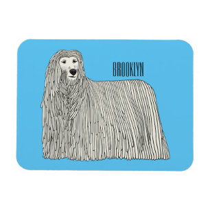 Komondor dog cartoon illustration magnet