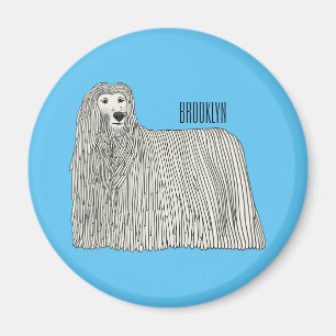 Komondor dog cartoon illustration magnet