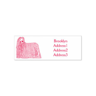 Komondor dog cartoon illustration self-inking stamp