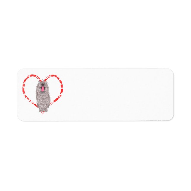 KOMONDOR DOG HEART RETURN ADDRESS LABEL (Front)