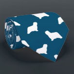 Komondor Dog Silhouettes Pattern Blue and White Tie<br><div class="desc">This original Komondors pattern neck tie makes a great gift for dog dads! Available in a variety of colours, this cool tie makes a statement for anyone who loves a Komie. An awesome gift for the guy who wears a tie for business, or for special events like holiday programs, AKC...</div>