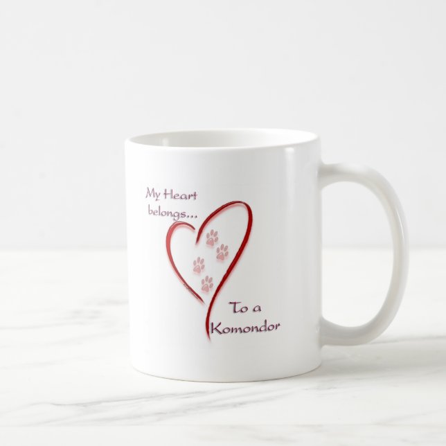 Komondor Heart Belongs Coffee Mug (Right)