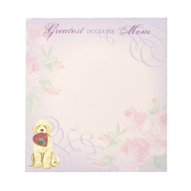Komondor Heart Mom Notepad (Front)