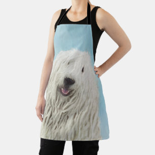 Komondor Painting - Cute Original Dog Art Apron