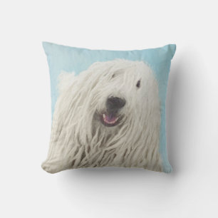 Komondor Painting - Cute Original Dog Art Cushion