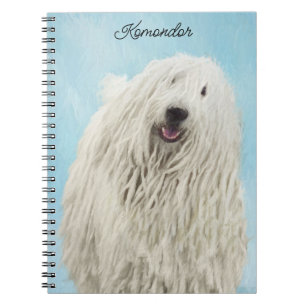 Komondor Painting - Cute Original Dog Art Notebook