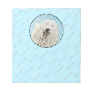 Komondor Painting - Cute Original Dog Art Notepad