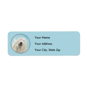 Komondor Painting - Cute Original Dog Art Return Address Label