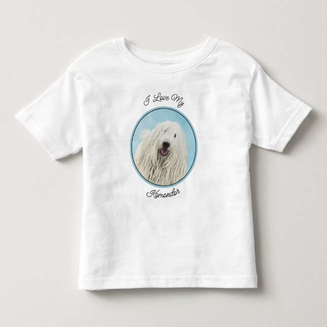 Komondor Painting - Cute Original Dog Art Toddler T-Shirt (Front)